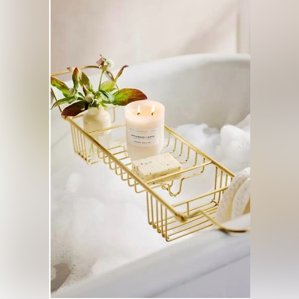 Anthropologie Gold Bathtub Caddy NWT